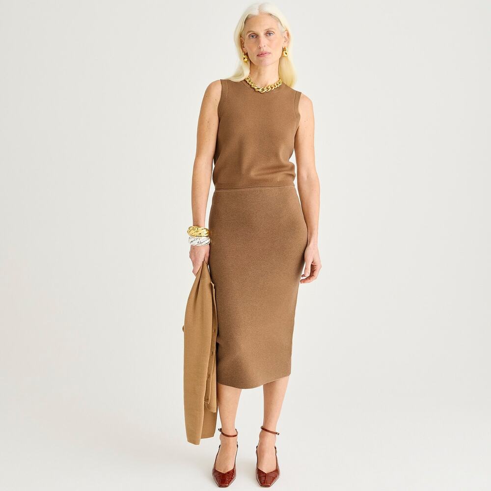 J.Crew Sweater shell in TENCEL⢠lyocell blend Camel NWT XXL